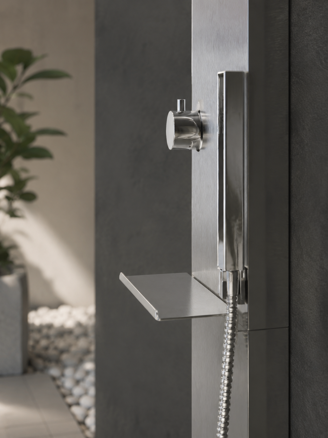 Douche extérieure Rayan double jet inox