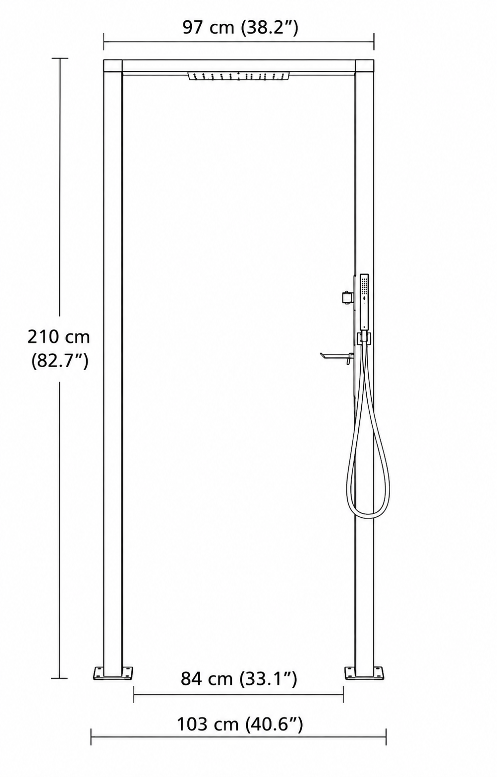 Douche extérieure Rayan double jet inox