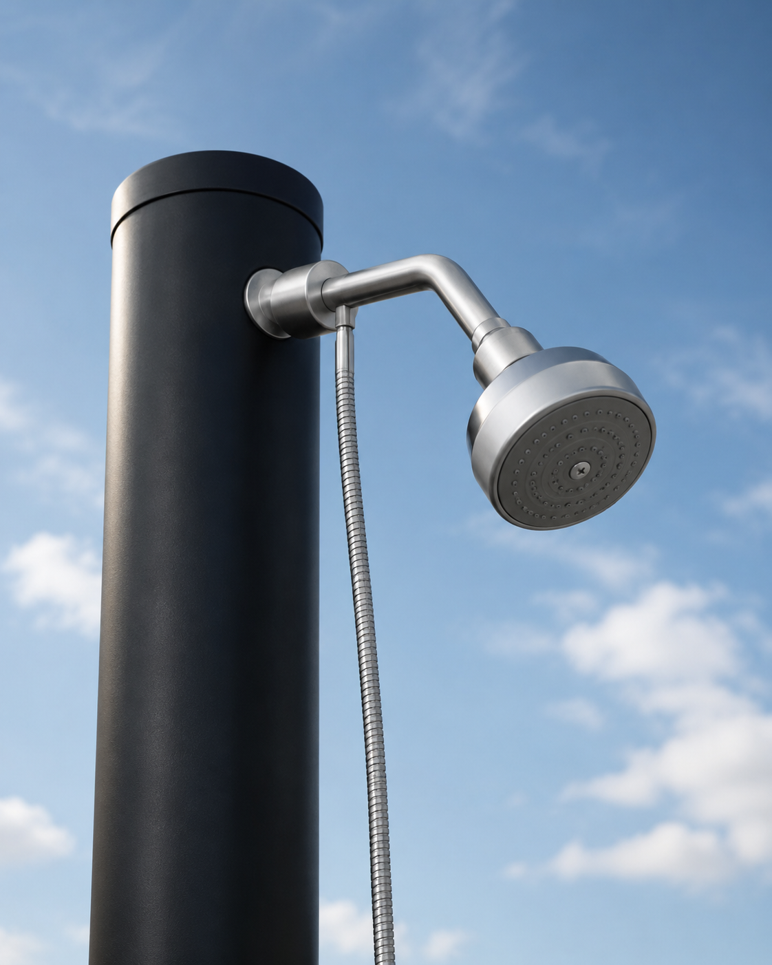 Douche solaire en PVC noir