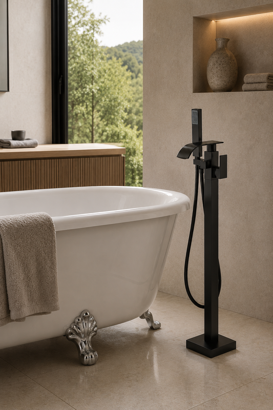 Colonne de douche baignoire Rhea noir mat