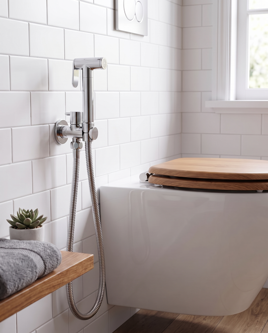 Douchette hygiénique poussoir chromée
