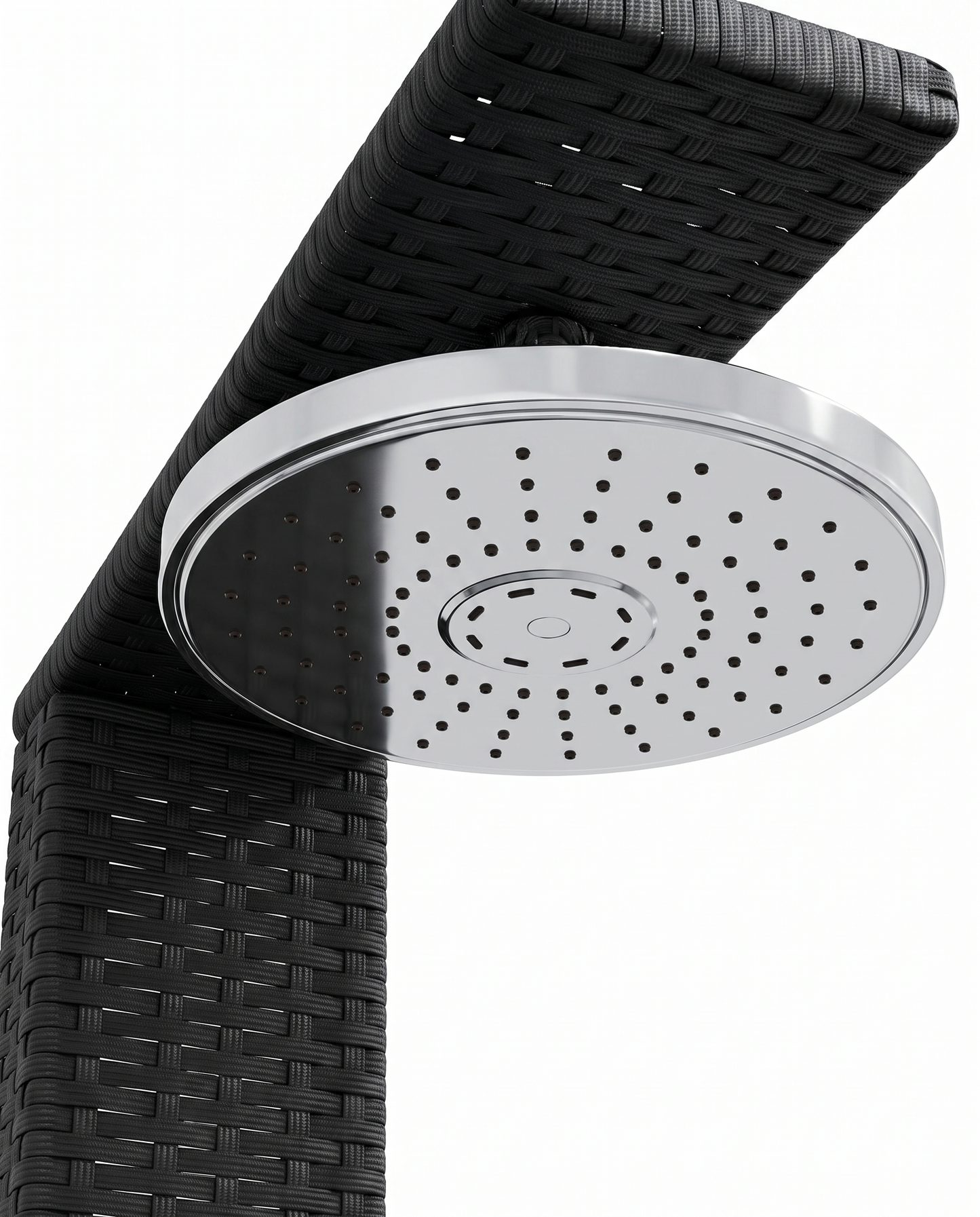 Douche extérieure noire résine et bois d'acacia