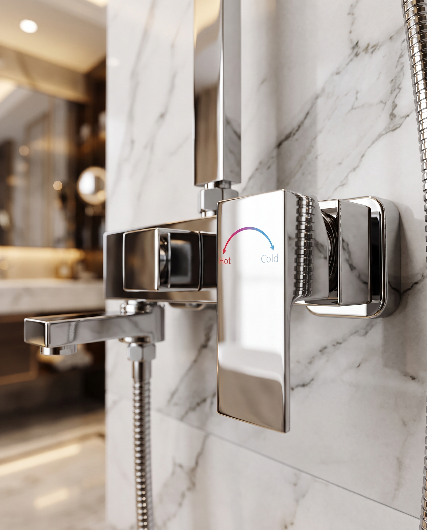 Colonne de douche avec mitigeur et robinet chrome