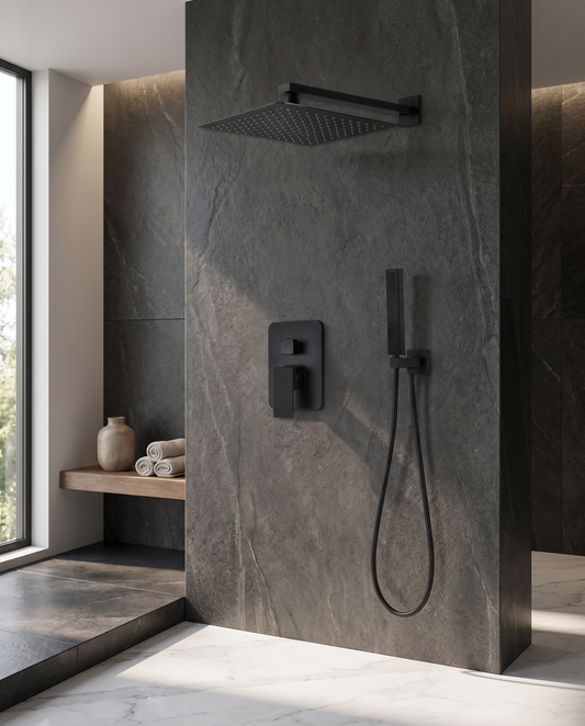 Colonne de douche encastrable noir mat