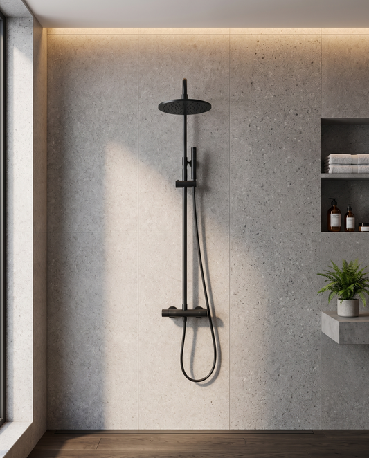 Colonne de douche thermostatique Amara noir mat