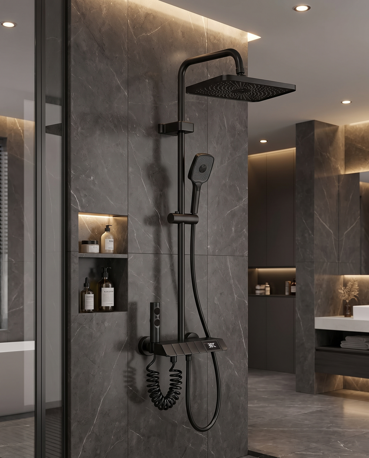 Colonne de douche avec mitigeur Iris noir