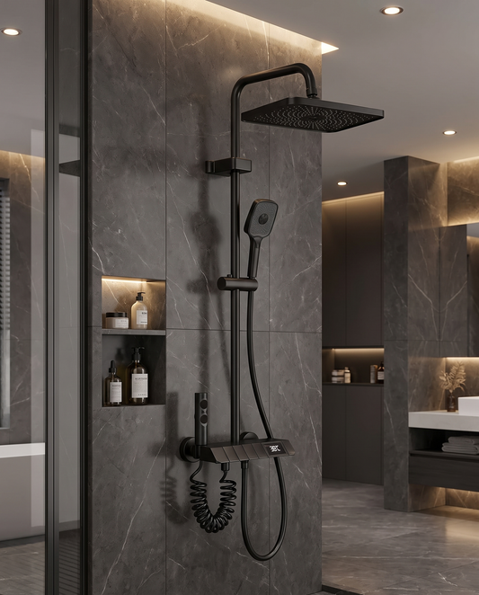 Colonne de douche avec mitigeur Iris noir
