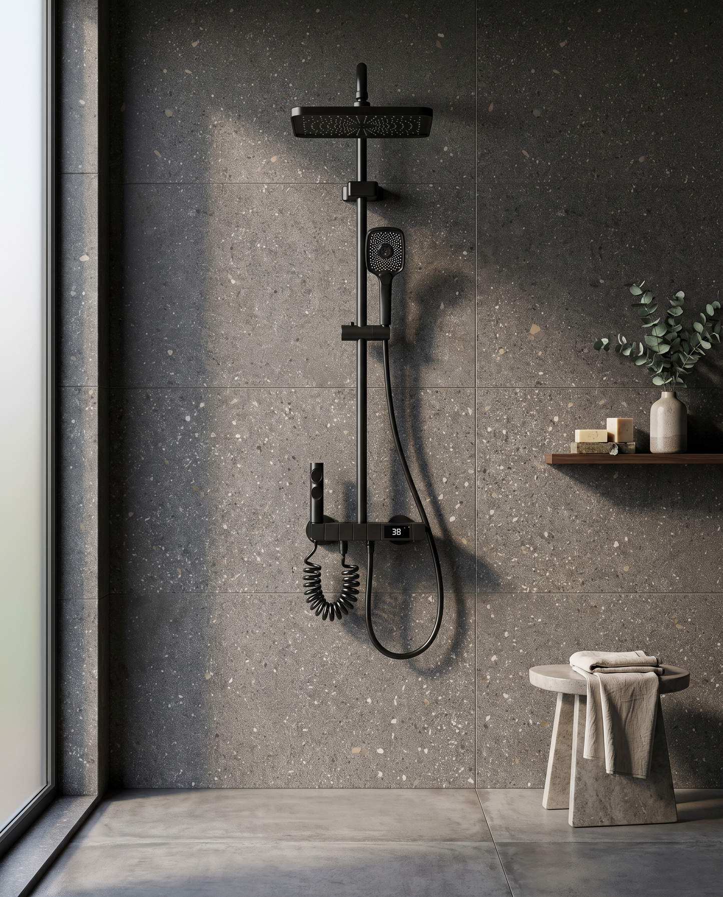 Colonne de douche avec mitigeur Iris noir