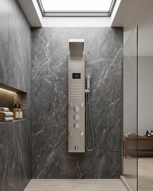 Colonne de douche hydromassante Wren nickel