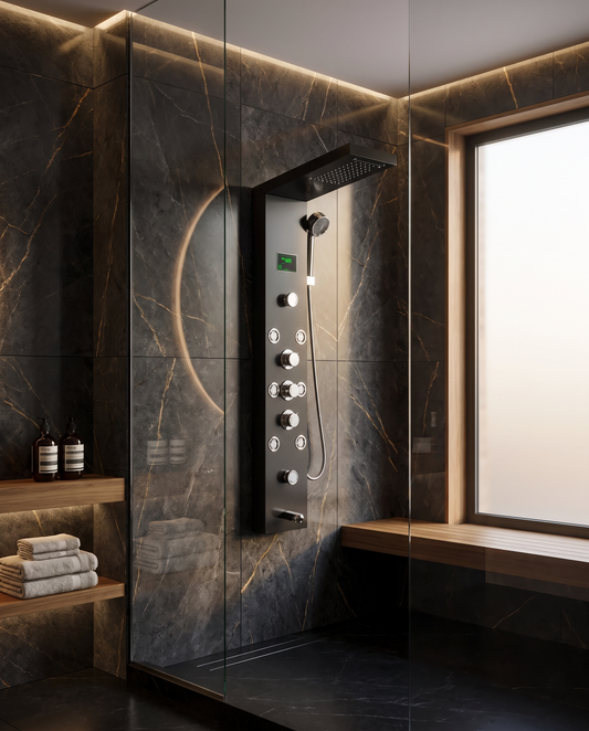Colonne de douche hydromassante Wren noir