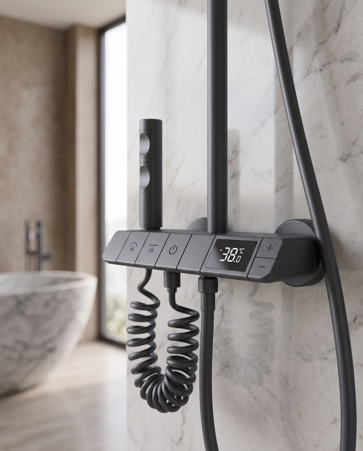 Colonne de douche avec mitigeur Iris Gris