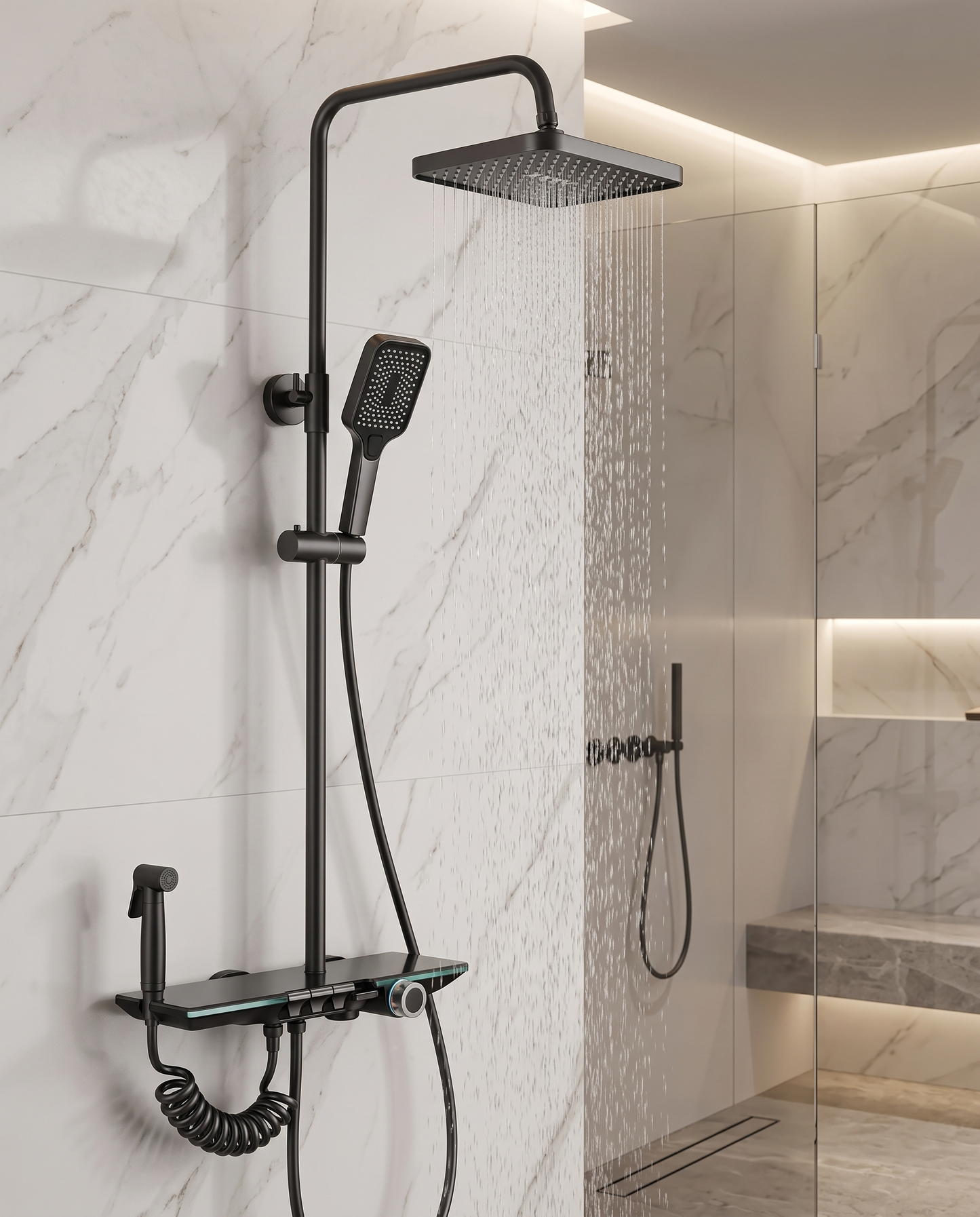 Colonne de douche thermostatique Evara Gris