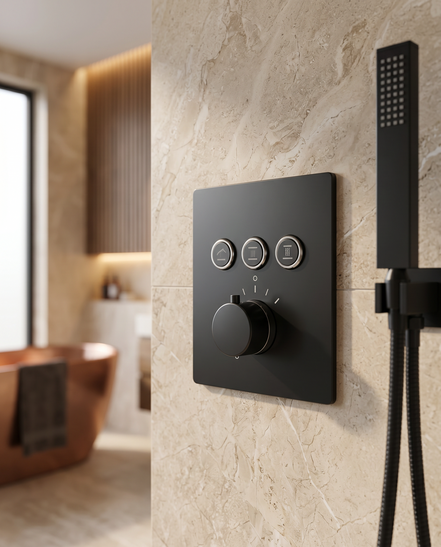 Colonne de douche Thermostatique Encastrée noir mat