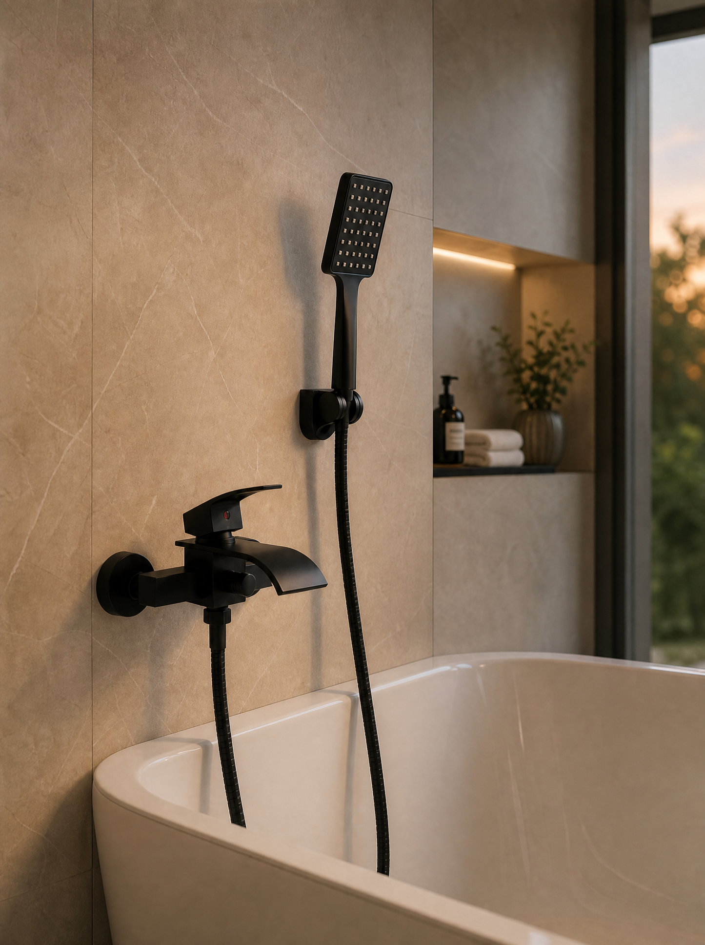 Colonne de douche baignoire Sami noir mat