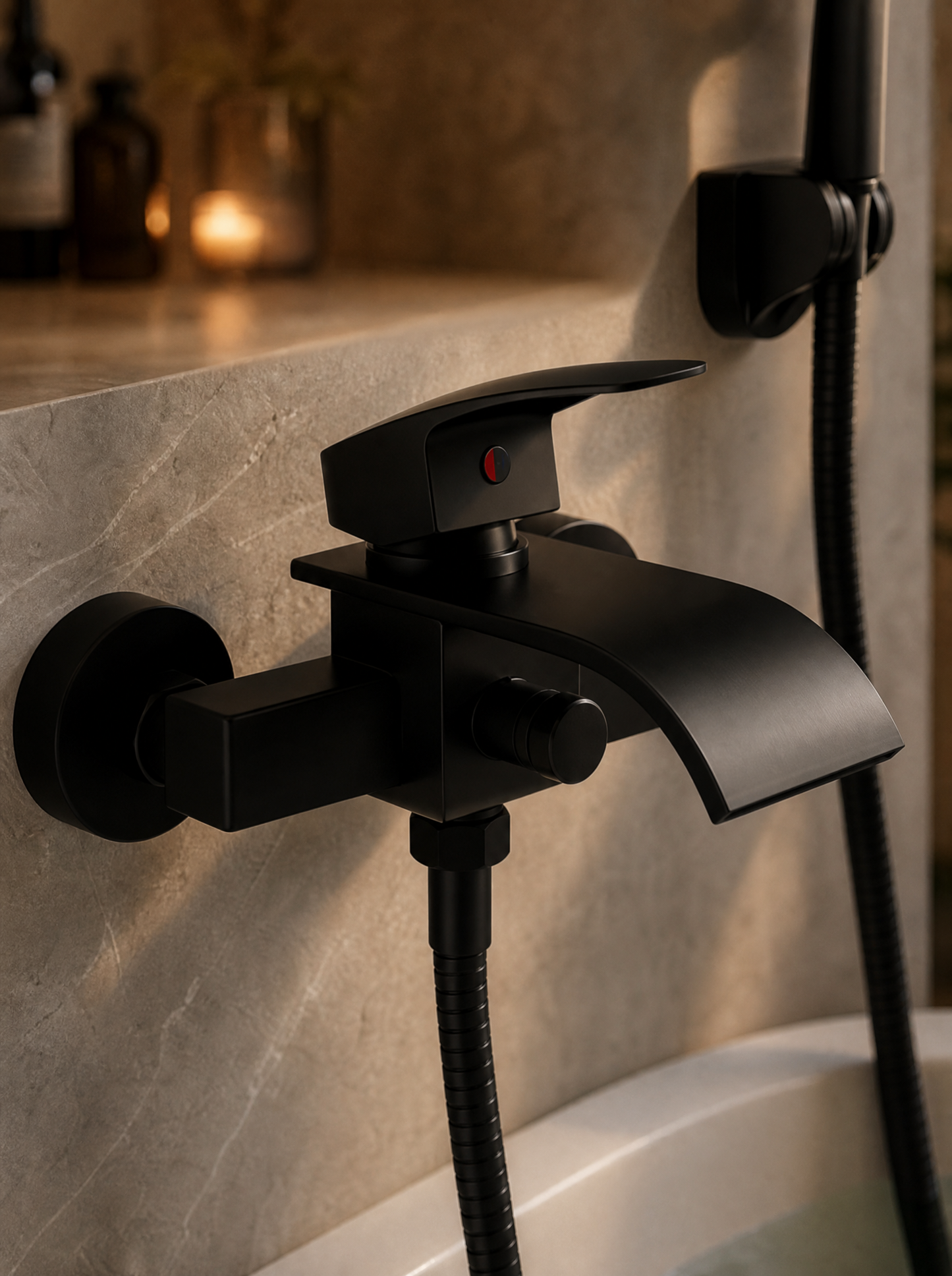 Colonne de douche baignoire Sami noir mat