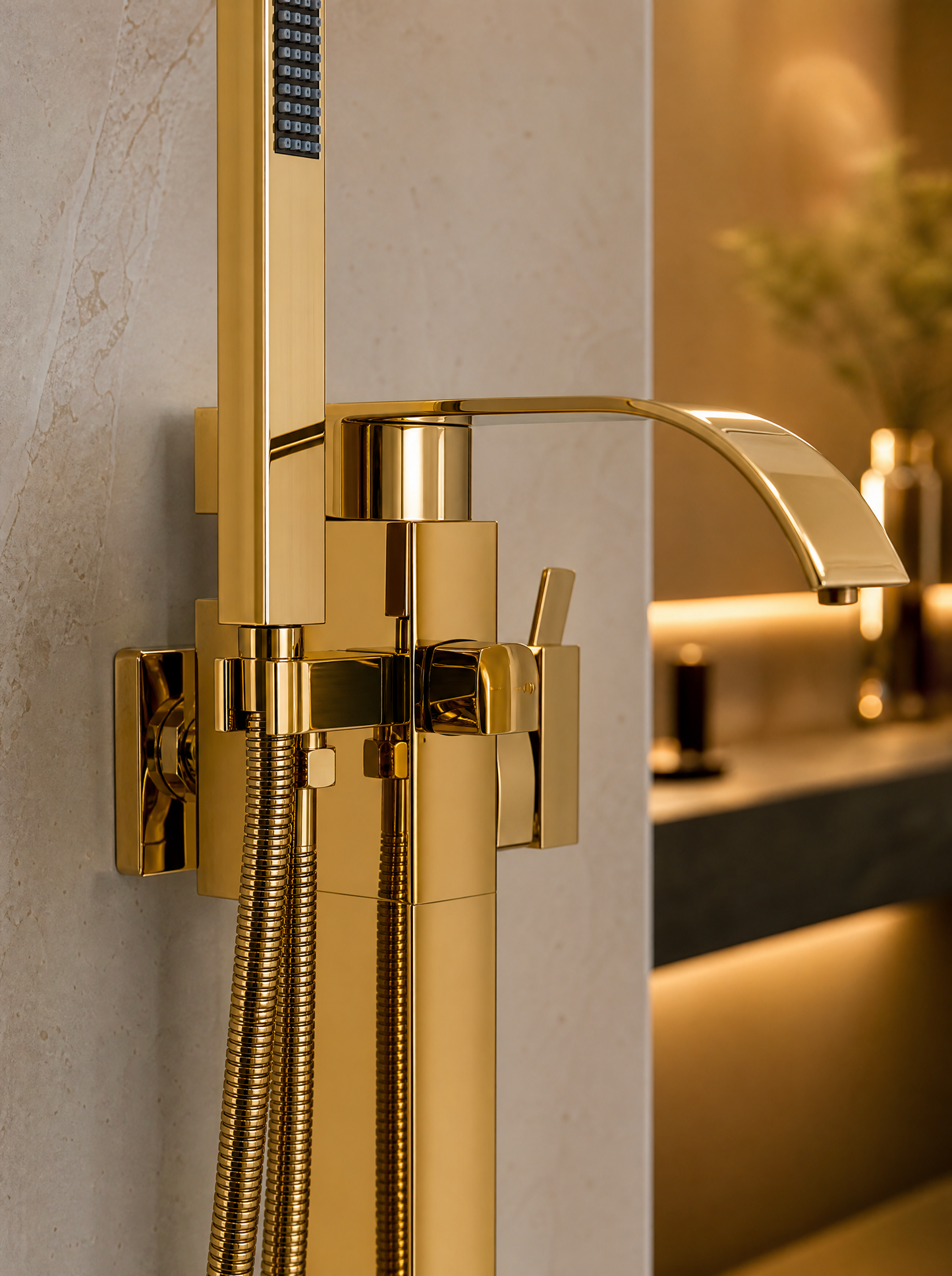 Colonne de douche baignoire Rhea or