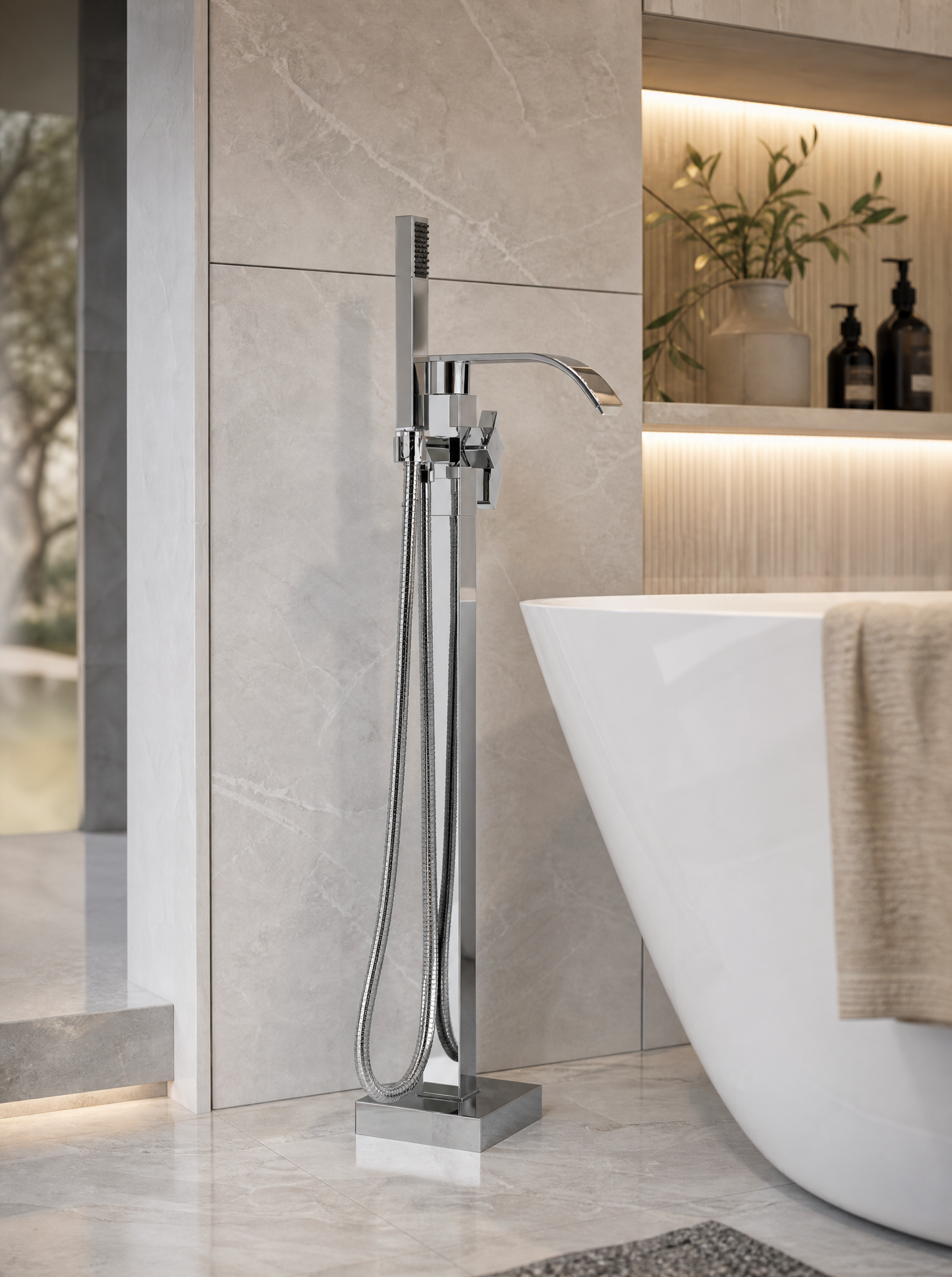 Colonne de douche baignoire Rhea chrome