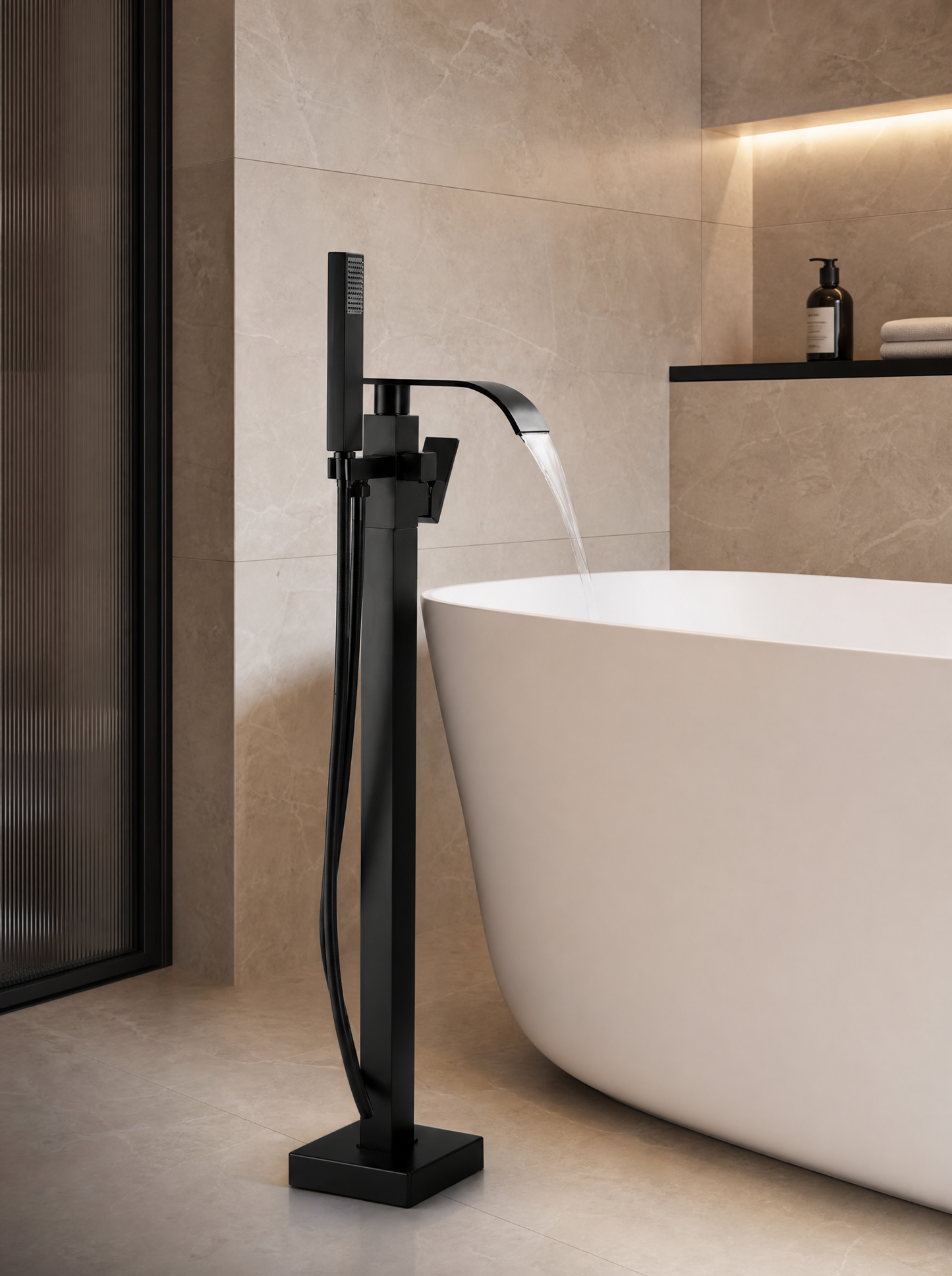 Colonne de douche baignoire Rhea noir mat