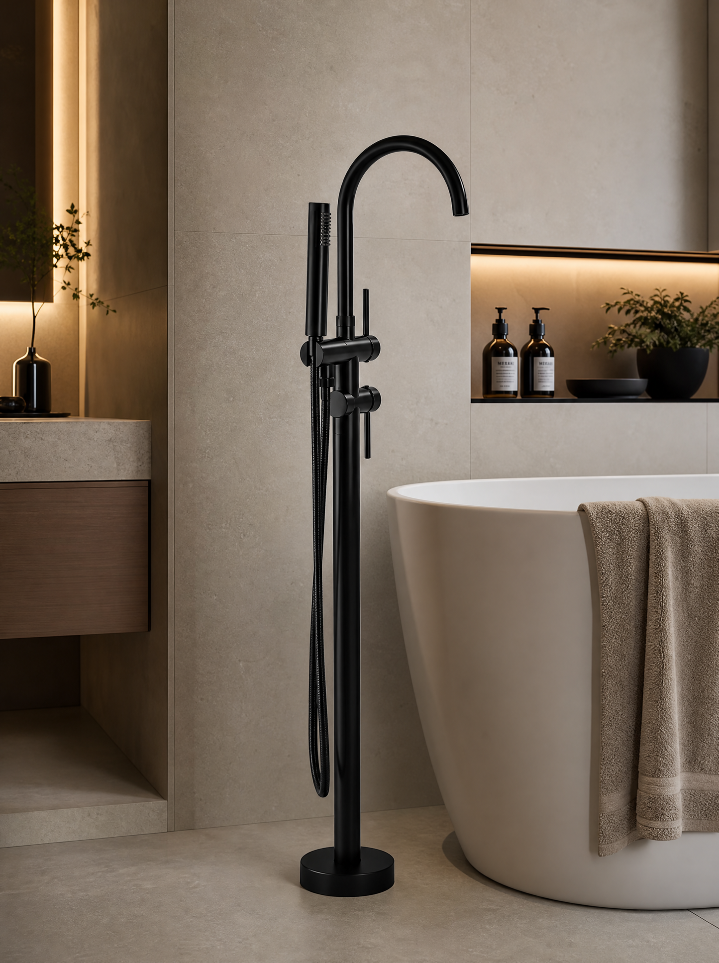 Colonne de douche baignoire Aylin noir mat