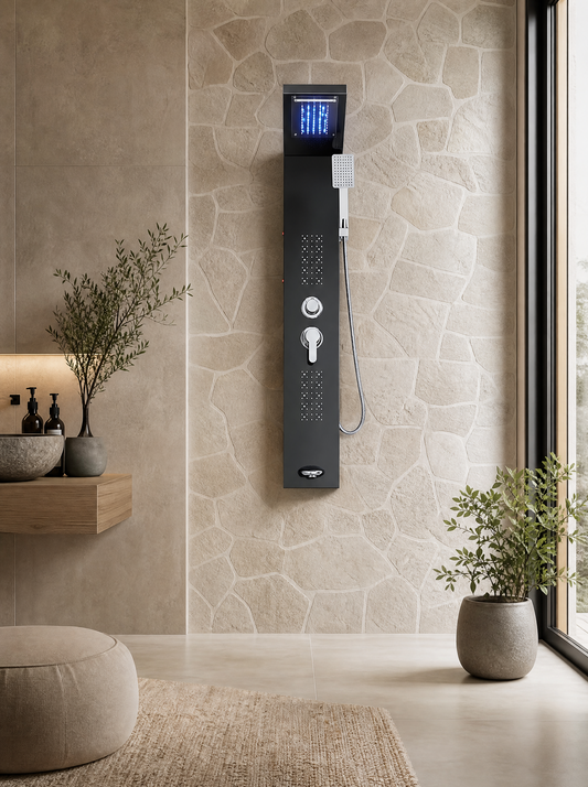 Colonne de douche hydromassante Rumi noir